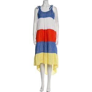 NWT Joie 100% Linen Colorblock Striped Maxi Dress Multi Eugenia Size M
